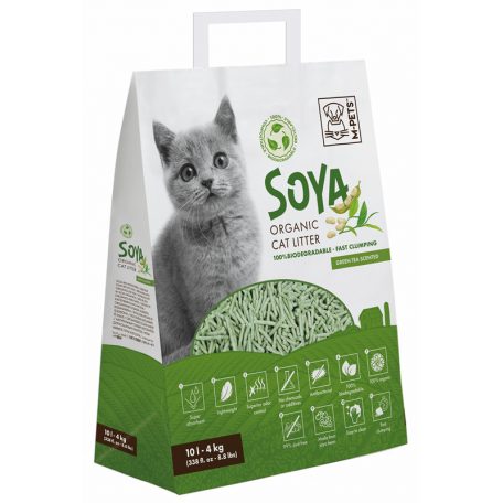 M-PETS szója bio macskaalom 10L zöld tea (4) 